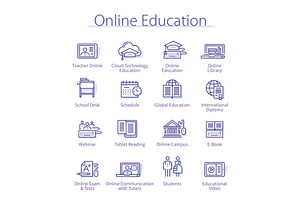 Online education, elearning set