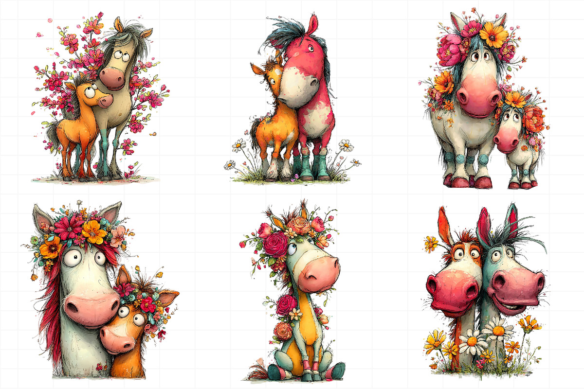 Whimsical Mother's Day Horse Clipart, an Illustration by Daily.Designs (Photo 4 of 7)