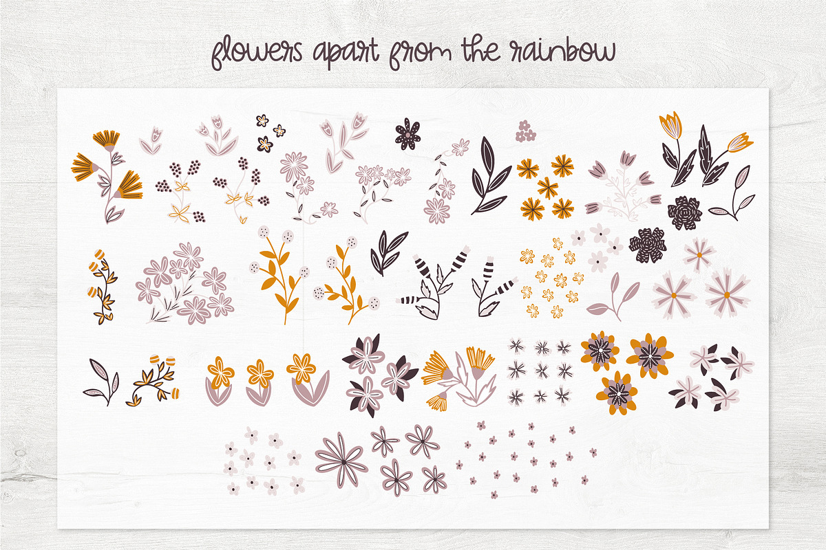 Rainbow boho flower collection, a Decorative Illustration by BAGIRA | Studio (Photo 3 of 7)
