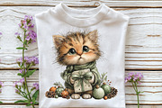 whimsical Christmas cat clipart, an Illustration by CraftArtStudio (Thumbnail 5 of 6)