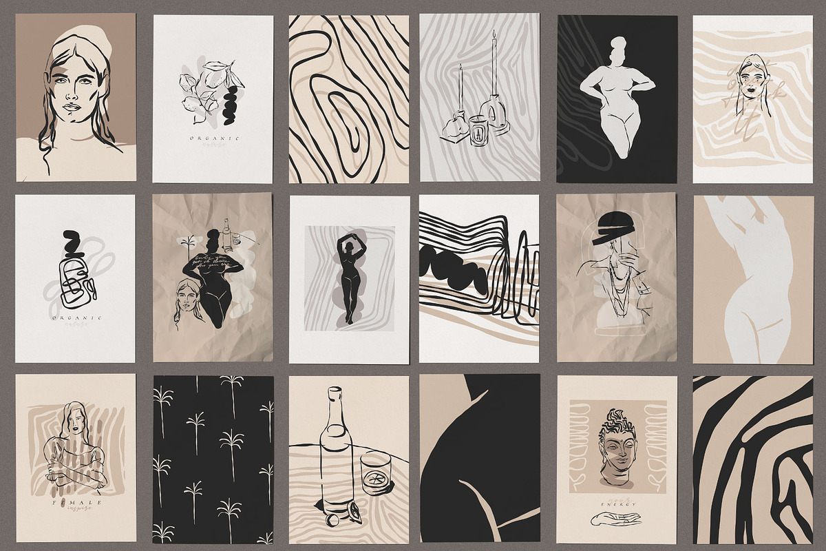 Feminine abstract poster gallery, a Person Illustration by Anastasy_helter (Photo 8 of 32)