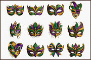Watercolor Mardi Gras Mask Clipart, an Illustration by Sublimation Artist (Thumbnail 3 of 6)