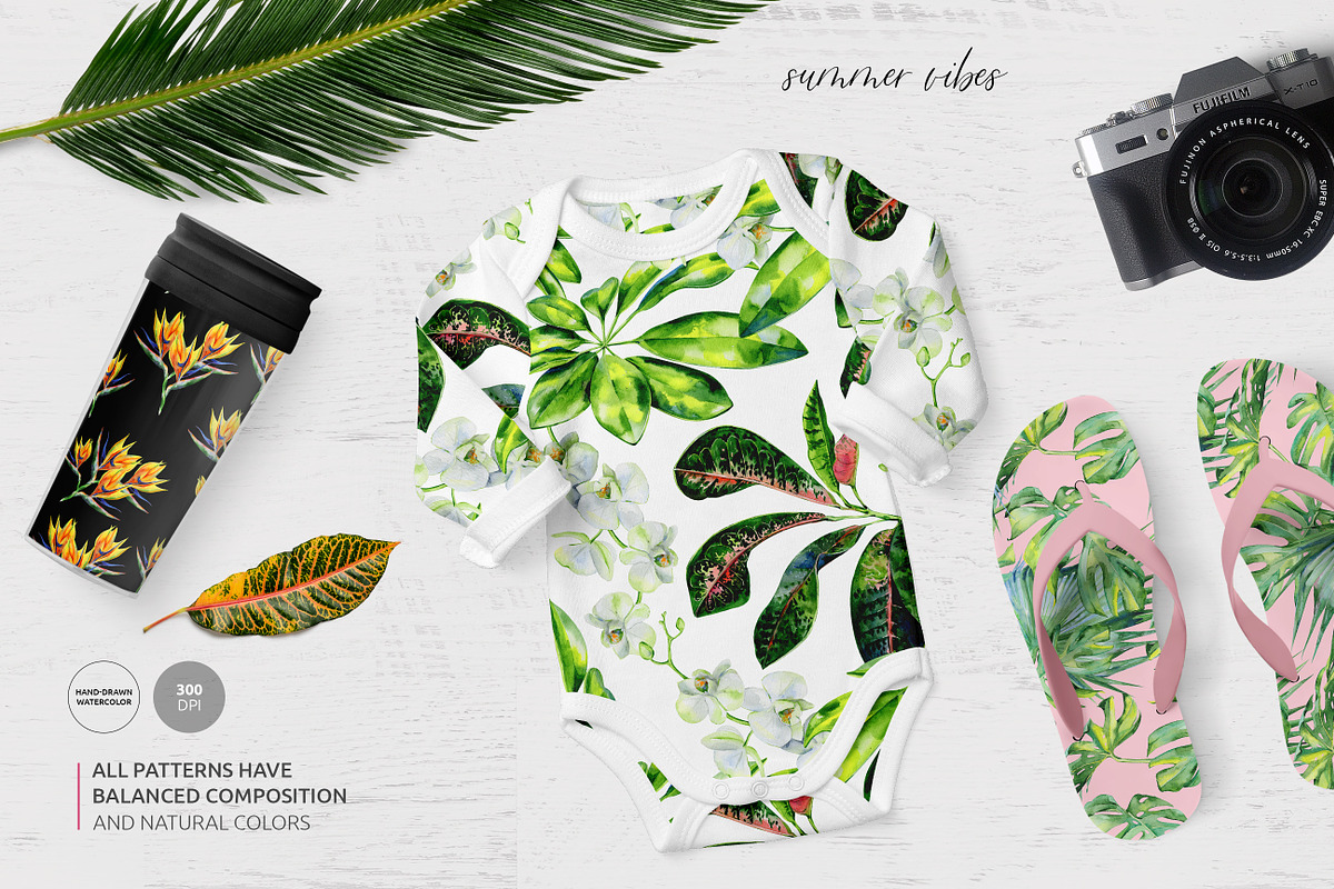 Watercolor tropics, a Pattern Graphic by Anna Myslivets Art (Photo 7 of 12)