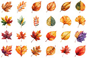 Watercolor Fall Autumn Leaves Clipar, an Illustration by Sublimation Artist (Thumbnail 2 of 6)