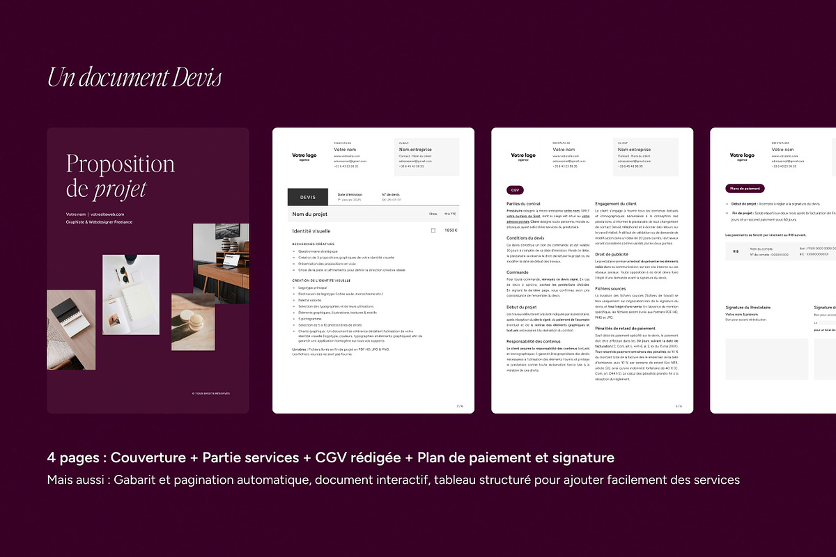 Template Devis & FactureGraphistes, a Presentation Template by MargauxQuercy (Photo 2 of 5)