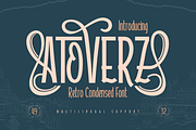 Atoverz – Retro Condensed Font, a Sans Serif Font by twinstd (Thumbnail 1 of 13)