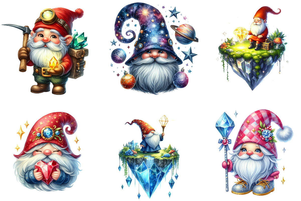 Diamond Gnome Sublimation Clipart, an Illustration by DreamArtGraphic (Photo 3 of 7)