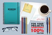 Realistic Vector Workplace Items, an Object Graphic by El-Studio (Thumbnail 1 of 2)