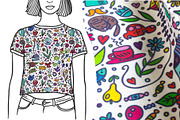 60 Funny Doodle + 14 Patterns, an Object Graphic by Apolinarias Art (Thumbnail 9 of 9)