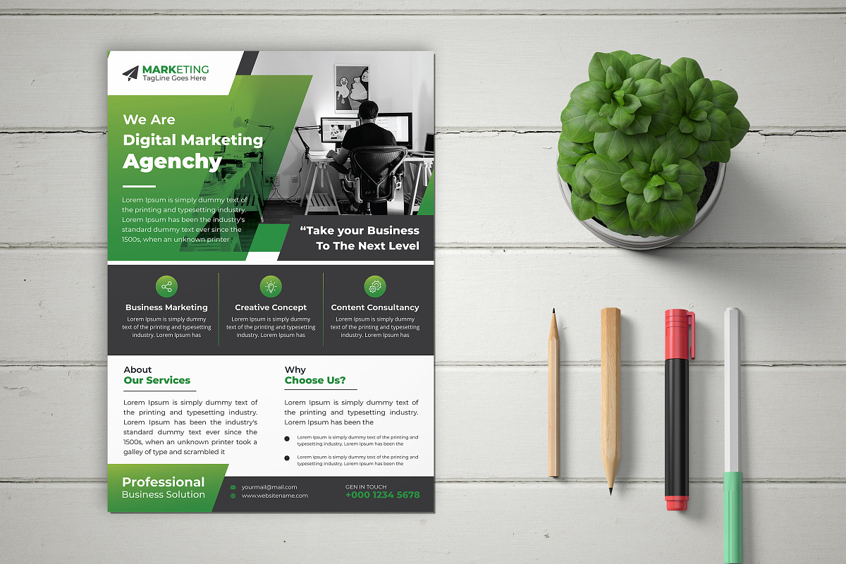 Corporate Theme Business Flyer, a Marketing Template by Graphiexperto (Photo 2 of 5)
