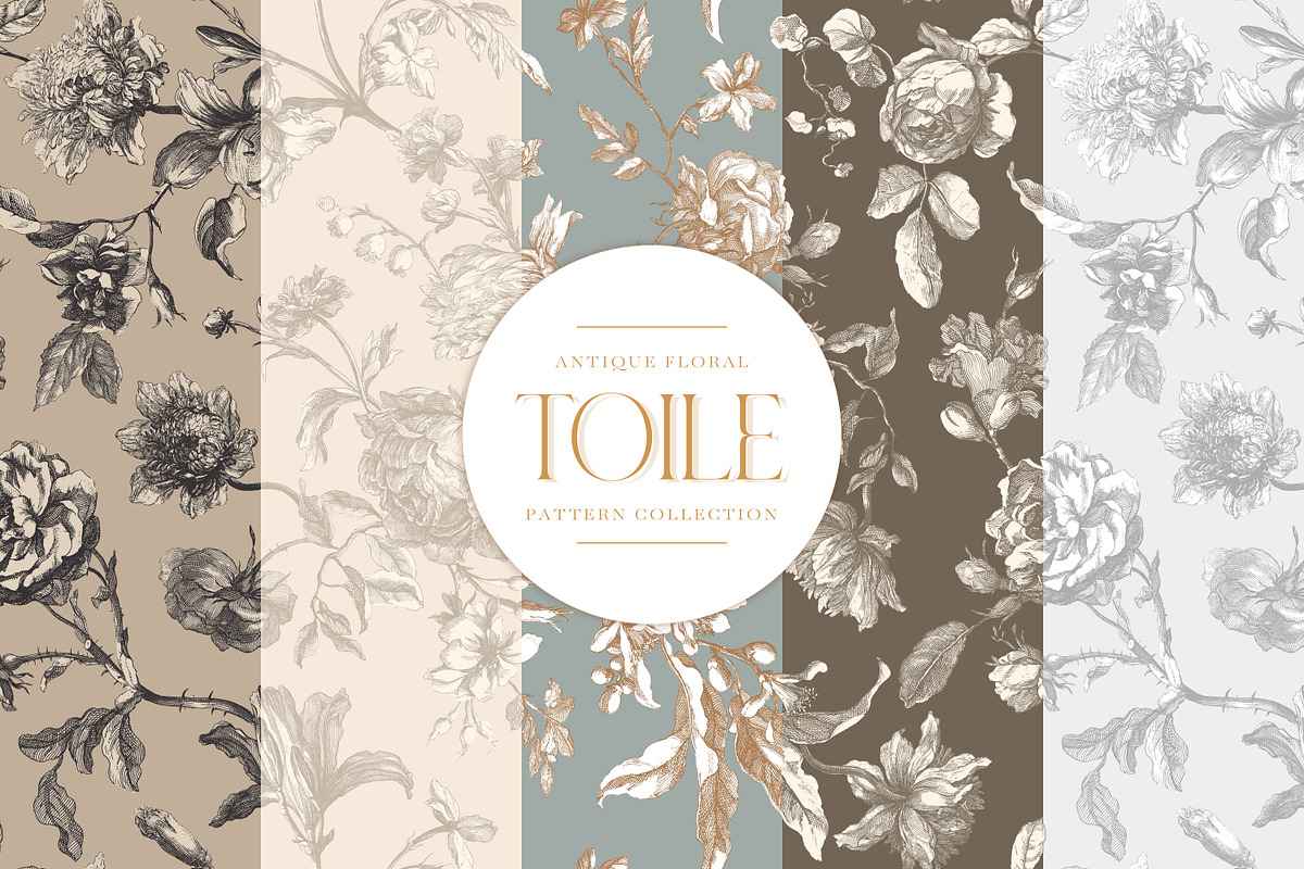 Antique Floral Toile Patterns, a Pattern Graphic by Eclectic Anthology (Photo 7 of 14)