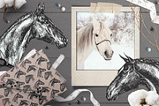 Ink Horses Graphic Collection, an Animal Illustration by Fluffy Unicorn (Thumbnail 7 of 10)