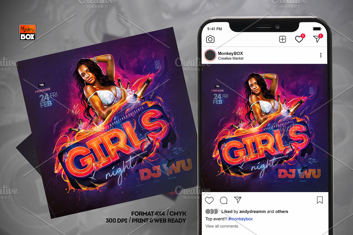 Girls Night Flyer, a Flyer Template by MonkeyBOX (Photo 2 of 3)