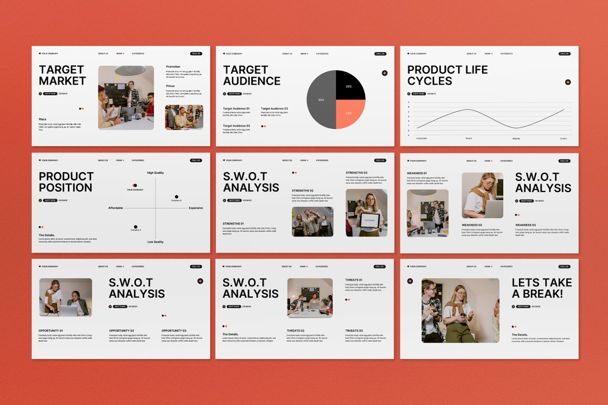 White Orange Sales Strategy Plan PPT, a Presentation Template by graphicook (Photo 3 of 5)