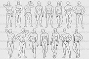 Male Body Stamp Brushes Procreate, a Brush Add-On by sundrameda (Thumbnail 2 of 8)