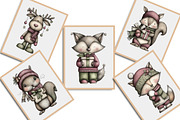 Whimsical Christmas Animals Clipart, an Illustration by Libby Wishes (Thumbnail 3 of 7)