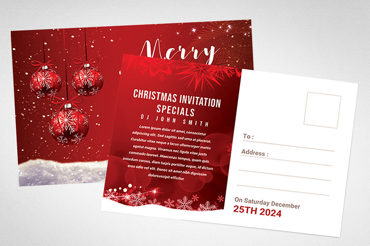 Christmas Postcard Templates, a Card Template by AfzaalGraphics (Photo 2 of 4)