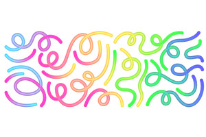 Abstract squiggle doodle curved wavy, an Illustration by art PVP - market