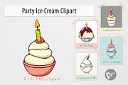 Party Ice Cream Clipart, a Graphic by Artnoy (Thumbnail 1 of 5)