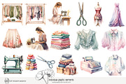 90 watercolour seamstress clip art, a Work Illustration by Poppy Lane Studio (Thumbnail 9 of 11)