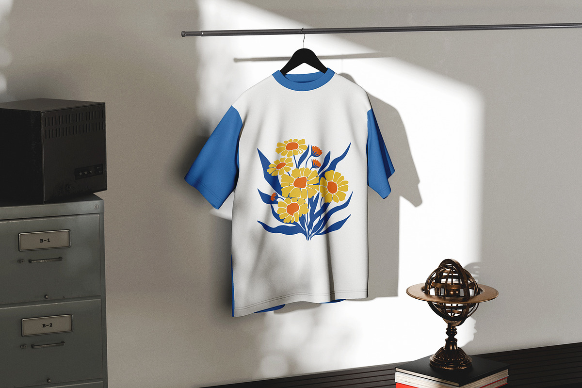 Retro Floral T-Shirt Design, an Object Illustration by Ahluva Studio (Photo 6 of 6)