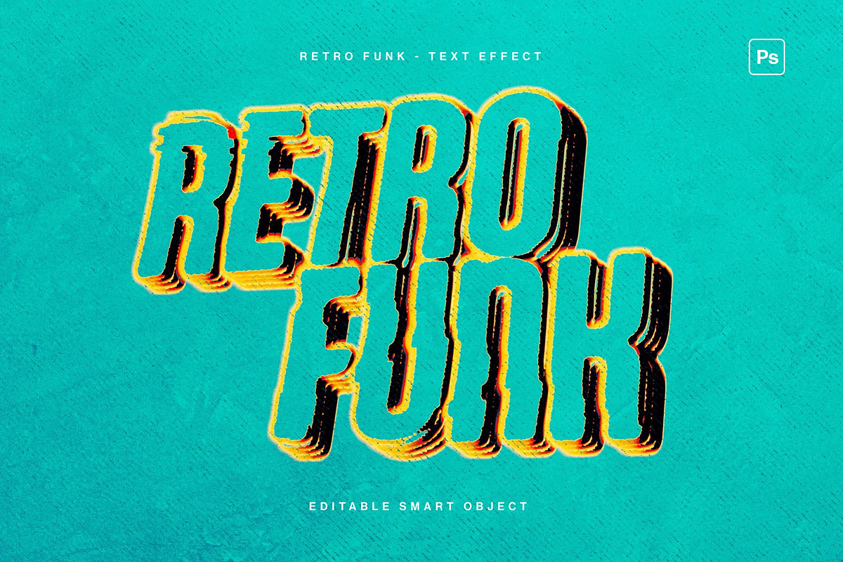 Retro Funk 3D Text Effect Template, a Layer Style Add-On by DesignerCandies (Photo 1 of 7)