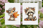 Whimsical Autumn Animals Clipart, a Seasonal Illustration by Canvas Craft (Thumbnail 8 of 10)