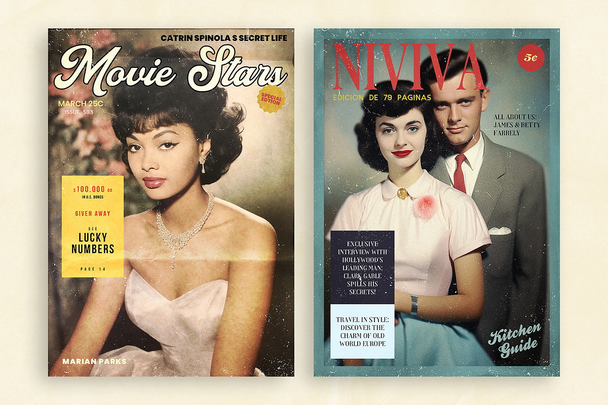 50's Magazine Cover Templates, a Magazine Template by Studio Dusk (Photo 7 of 14)