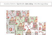 Cozy Christmas Cat Seamless Pattern, a Seasonal Illustration by TitaLivingArt (Thumbnail 3 of 9)