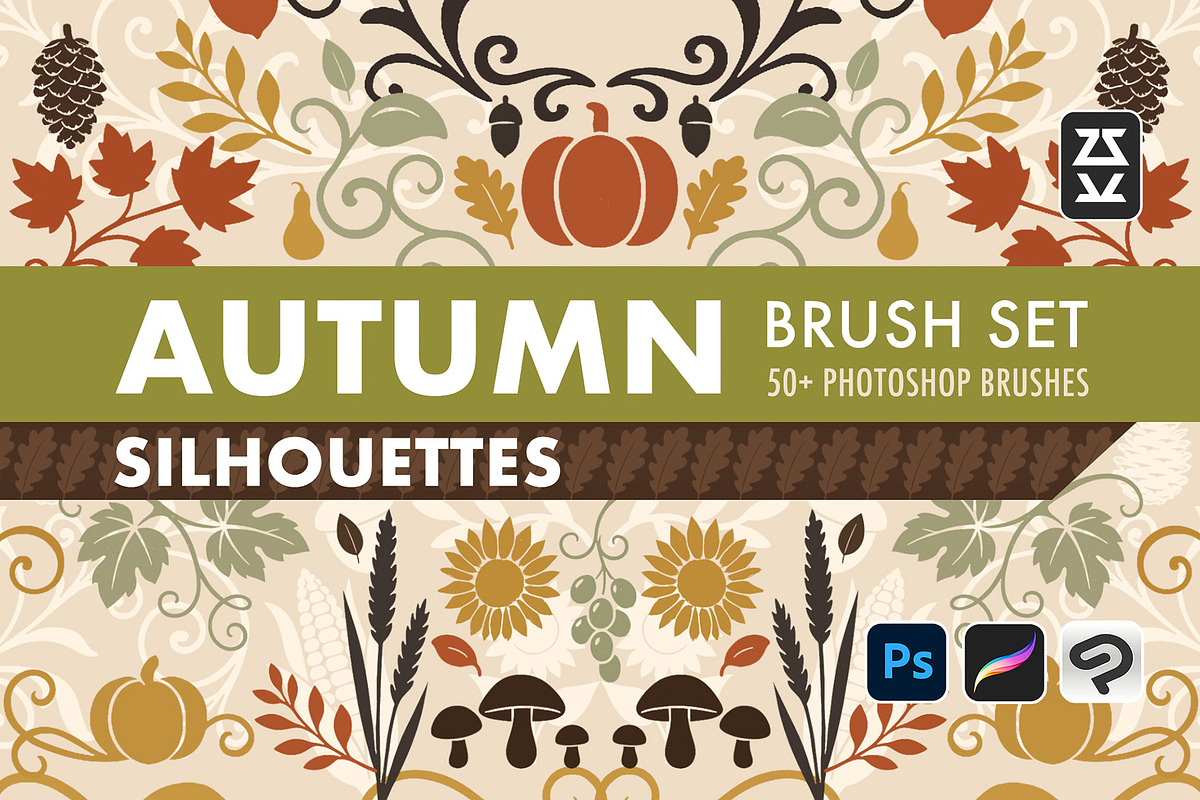 Fall Silhouettes Brush Set, a Brush Add-On by Zsolt Kosa Art (Photo 1 of 6)