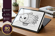 80 Plane Coloring Pages for Kids, a Transportation Illustration by ikarifq shop (Thumbnail 1 of 5)