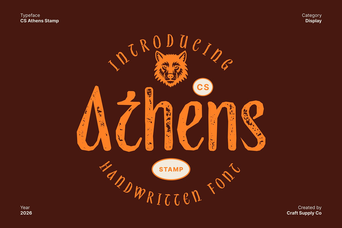 CS Athens Stamp, a Sans Serif Font by Craft Supply Co. (Photo 1 of 8)
