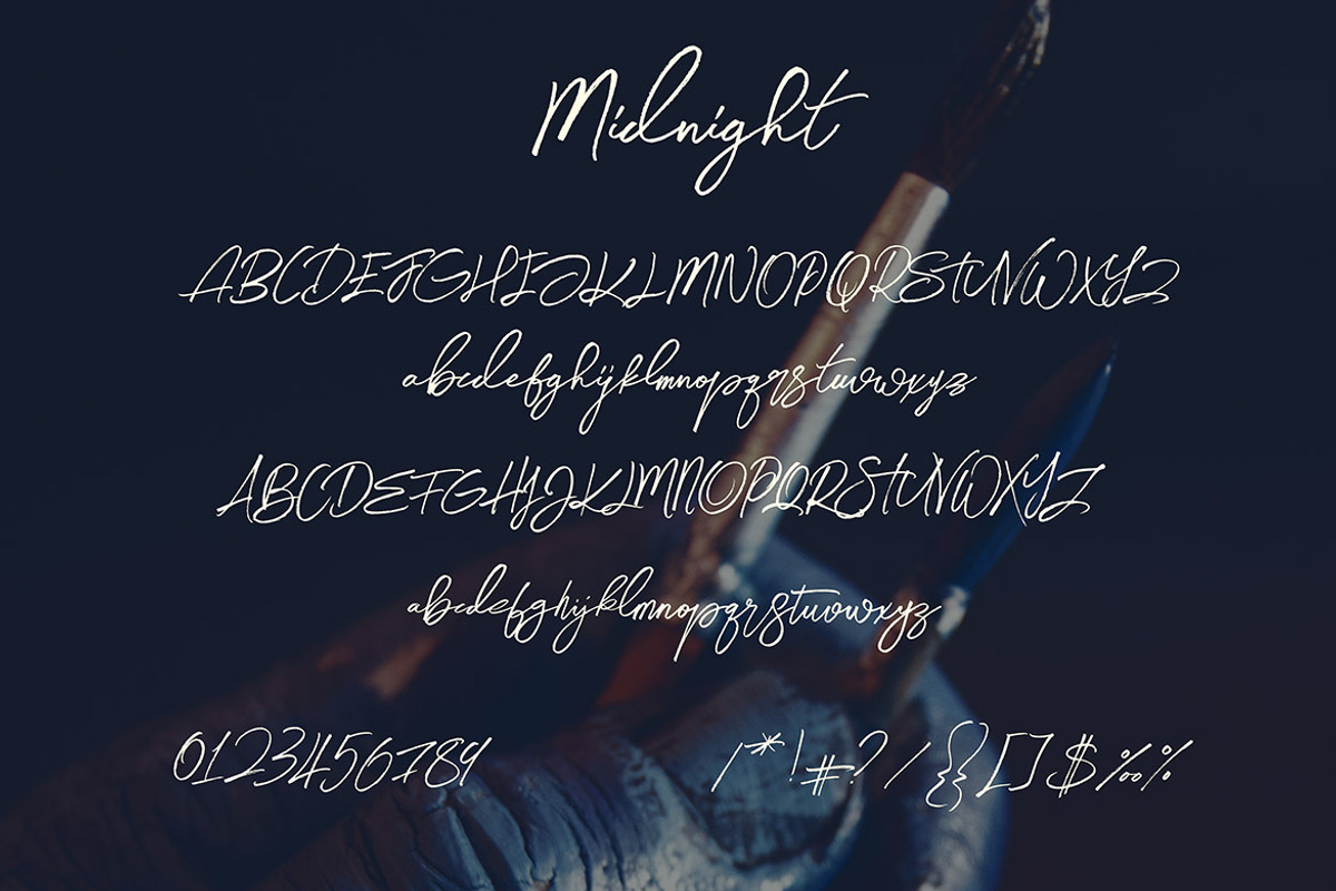 Midnight Brush & SVG Font, a Script Font by Cruzine (Photo 19 of 19)