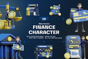 Finance Character 3D Male Version