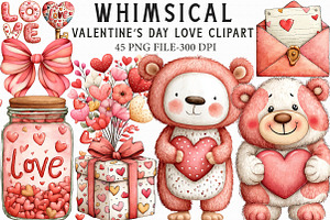 Valentine’s Day Love Clipart, an Illustration by Libby Wishes