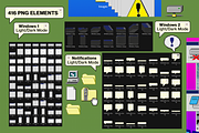 RETRO UI KIT Elements + Templates, a Social Media Template by Headquarters (Thumbnail 2 of 6)