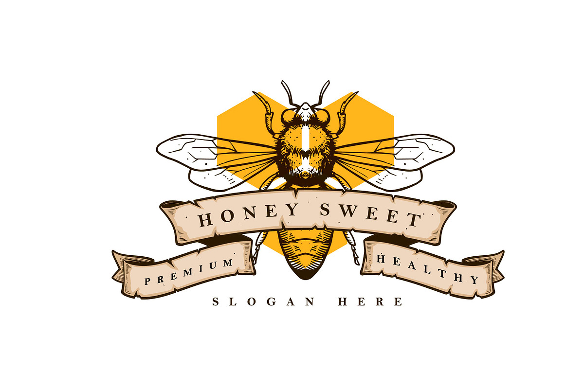 HONEY BEE LOGO & BADGE SET, a Branding & Logo Template by grindstudio (Photo 8 of 13)