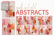 Coral and Gold Abstracts, a Decorative Illustration by rileyBgraphics (Thumbnail 1 of 7)