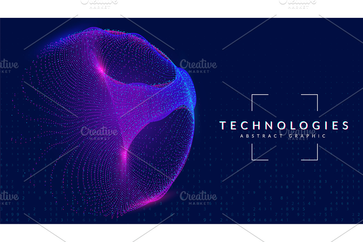 Blue Tech Dots Abstract Background, a Technology Illustration by Holo Art