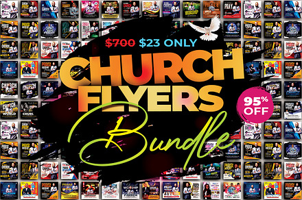 70+ Church Flyers Bundle, a Flyer Template by AfzaalGraphics