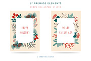 Christmas & Winter Floral collection, a Decorative Illustration by VectoriyA (Thumbnail 4 of 8)