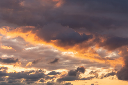 Cloudy sky at sunset containing sky, sunset, and nature, a Nature Photo by AlexBush