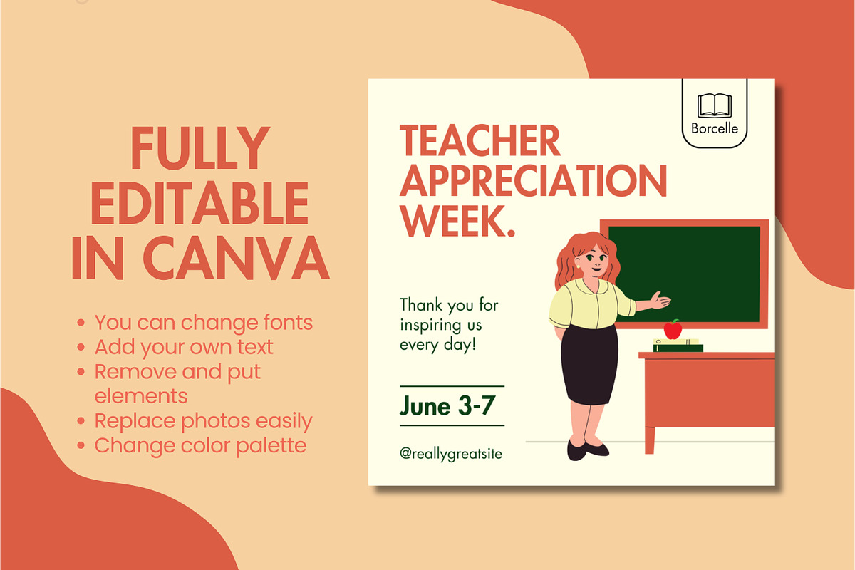 Teacher Appreciation Week Canva, a Design Template by TemplateCastleStore (Photo 3 of 3)