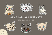 Funny Meme Cats Stickers, an Animal Illustration by Kristina Chistiakova (Thumbnail 1 of 4)