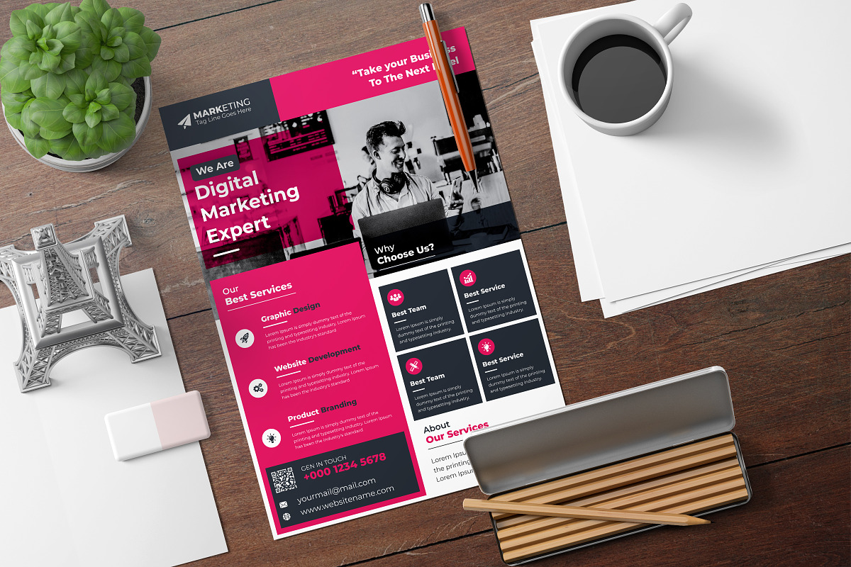 Corporate Theme Business Flyer, a Marketing Template by Graphiexperto (Photo 6 of 6)