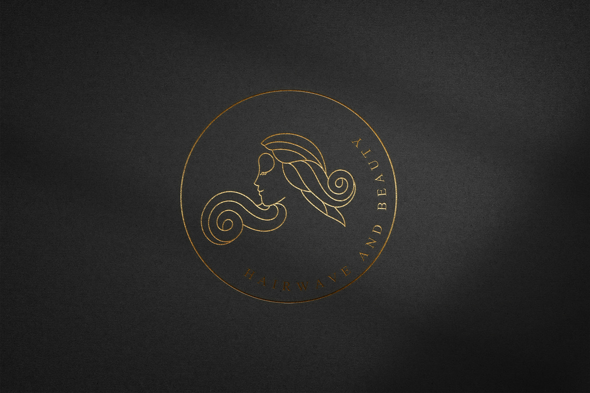 hair wave and beauty logo minimalist, a Branding & Logo Template by Mariyana (Photo 4 of 4)