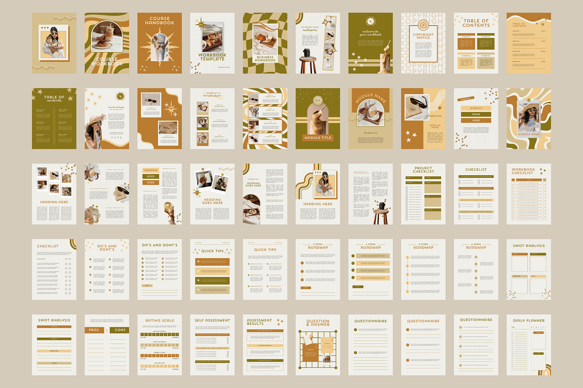 Boho Ebook Workbook Canva Template, a Marketing Template by Anna Design Studio (Photo 7 of 11)