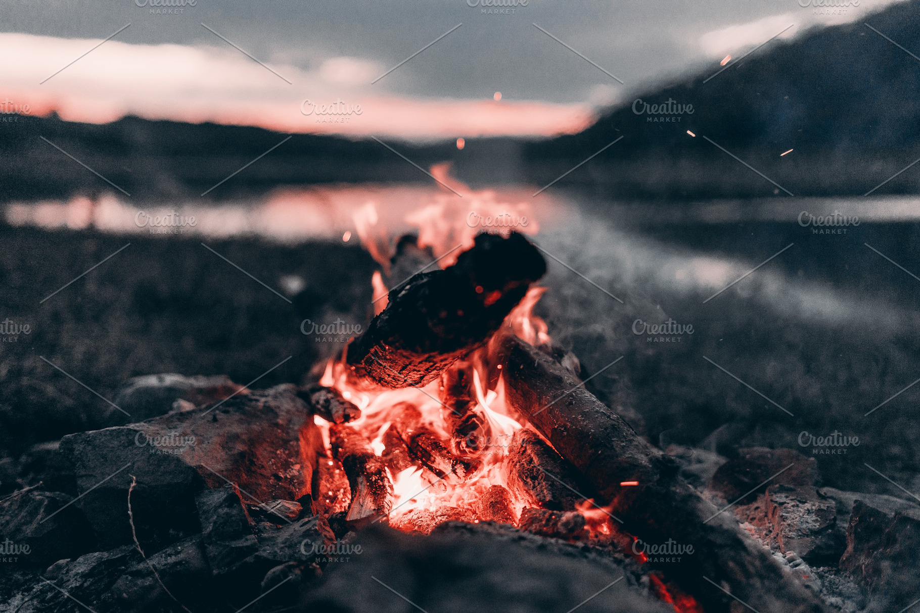 The fire is burning in nature., a Nature Photo by Elijah