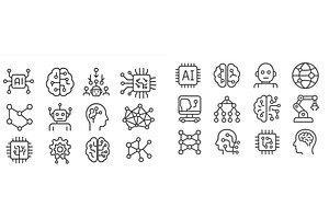 Set of web icons featuring, a Technology Illustration by ZinetroN