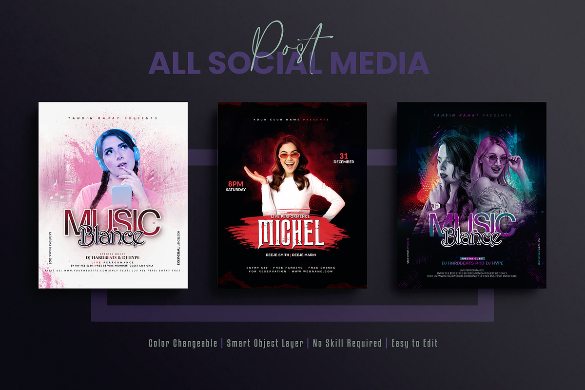 Live Music Social Media Post Set, a Social Media Template by Creative_View (Photo 6 of 8)
